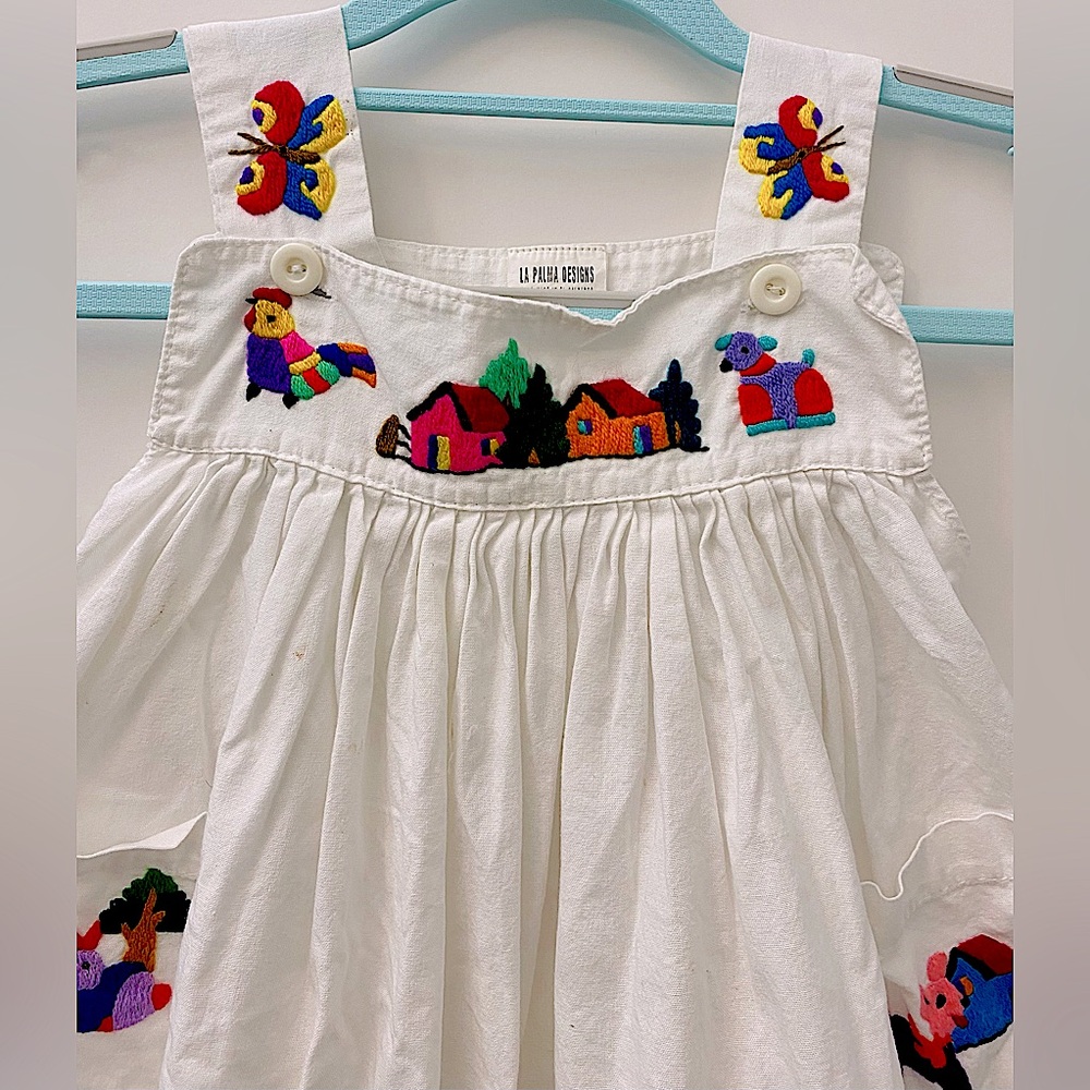 Red and White Linen Pleated Sundress
